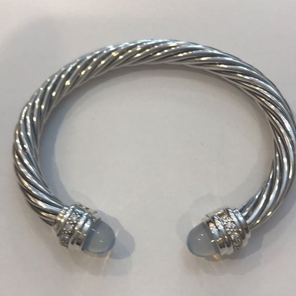 ♥️♥️SOLD♥️♥️DAVID YURMAN 7mm Moonstone & Diamond - Picture 3 of 13